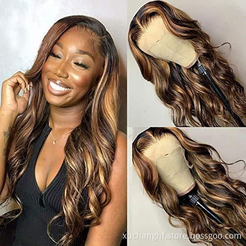 100% Real Mink Brazilian Human Hair Highlight bob Wig Ombre Color Lace Frontal Lace closure Cuticle Aligned Virgin Hair Wig